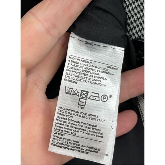 NWOT Banana Republic Gray Classic Fit Houndstooth One Button Blazer Size 12 - Picture 5 of 8